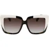 Ferragamo 55mm Gradient Rectangular Sunglasses