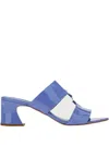 Ferragamo 55mm Leather Mules In Blue