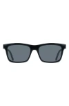 Ferragamo 55mm Rectangular Sunglasses In Black