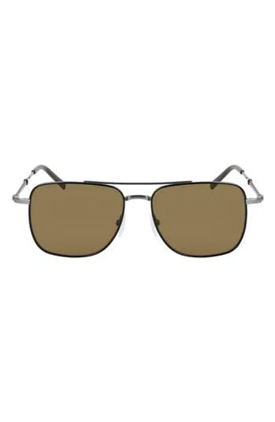 Ferragamo 56mm Rectangle Sunglasses In Brown