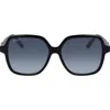 Ferragamo 57mm Gradient Rectangular Sunglasses In Black