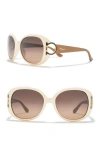 Ferragamo 57mm Oversized Sunglasses In Ivory
