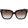Ferragamo 57mm Polarized Rectangular Sunglasses In Brown