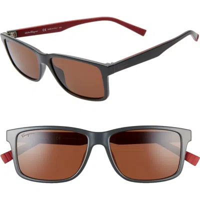 Ferragamo 57mm Square Sunglasses In Brown