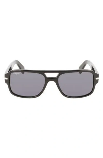 Ferragamo 58mm Navigator Sunglasses In Blue