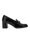 Ferragamo Marlena Gancini Ornament Heeled Loafers In Black