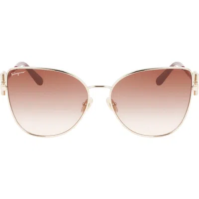 Ferragamo 60mm Gradient Cat Eye Sunglasses In Red