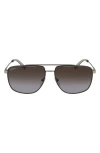 Ferragamo 62mm Oversize Gradient Navigator Sunglasses In Matte Gold/brown