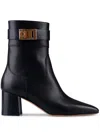 Ferragamo Rol 60 Leather Ankle Boots In Black