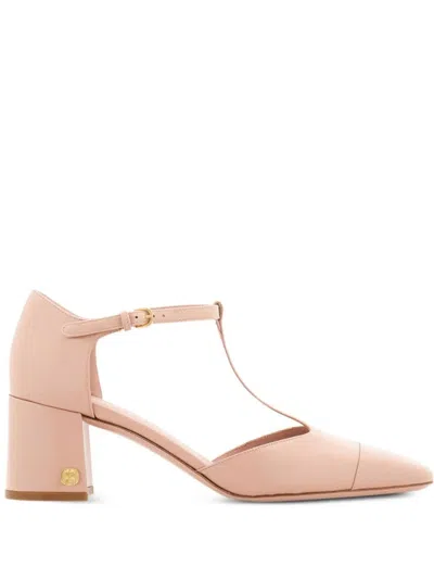 Ferragamo 60mm T-strap Leather Pumps In Neutrals