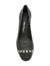 Ferragamo 60mm Vara-chain Pumps In Black