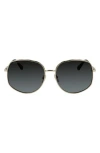 Ferragamo 61mm Gancini Oversize Sunglasses In Gold/black