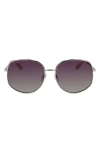 Ferragamo 61mm Gancini Oversize Sunglasses In Gold/ivory