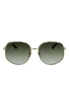 Ferragamo 61mm Gancini Oversize Sunglasses In Gold/tortoise