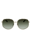 Ferragamo 61mm Gancini Oversize Sunglasses In Gold/tortoise