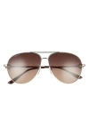 Ferragamo 61mm Timeless Aviator Sunglasses In Shiny Gold/brown Gradient