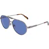 Ferragamo 62mm Oversize Aviator Sunglasses In Matte Light Ruthenium