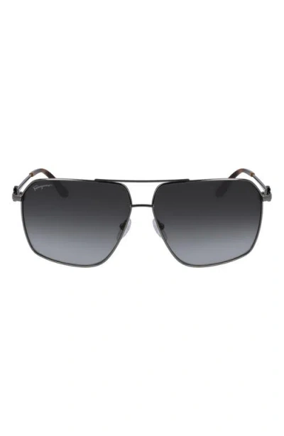 Ferragamo 62mm Oversize Gradient Navigator Sunglasses