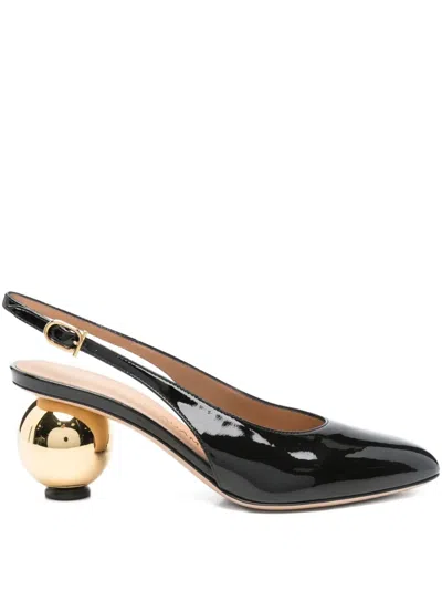 Ferragamo 65mm Leather Heeled Pumps In Black