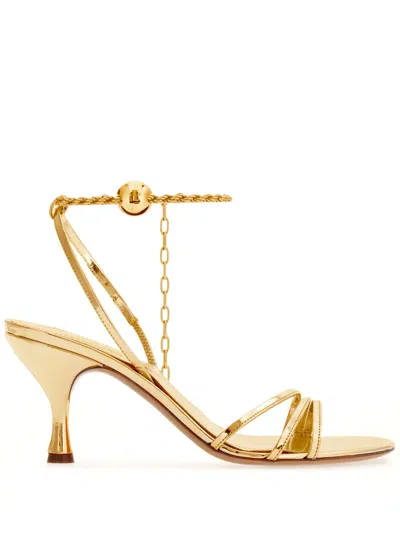 Ferragamo 7mm Ankle Chain Leather Sandal In Multi