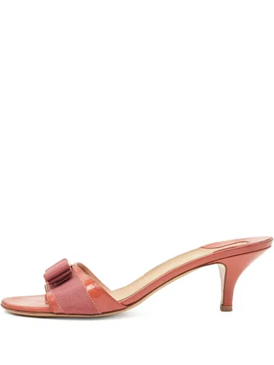 Pre-owned Ferragamo 70mm Bow-detailed Sandals