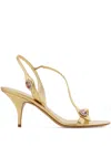 Ferragamo 70mm Crystal-embellished Sandals In Gold