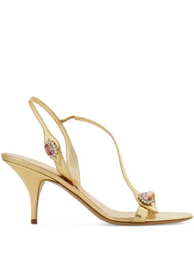 Ferragamo 70mm Crystal-embellished Sandals In Gold