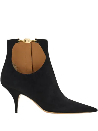 Ferragamo 70mm Cut-out Leather Boots In Black