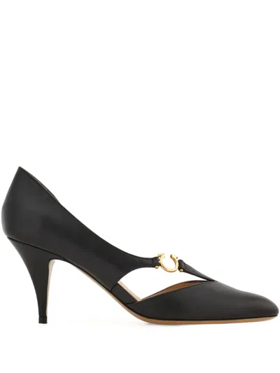 Ferragamo 70mm Gancini Pumps In Black