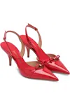 Ferragamo Gylla 70 Slingback In Flame Red In Red