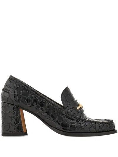 Ferragamo 70mm Leather Loafers In Black