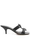 Ferragamo 70mm Leather Mules In Black