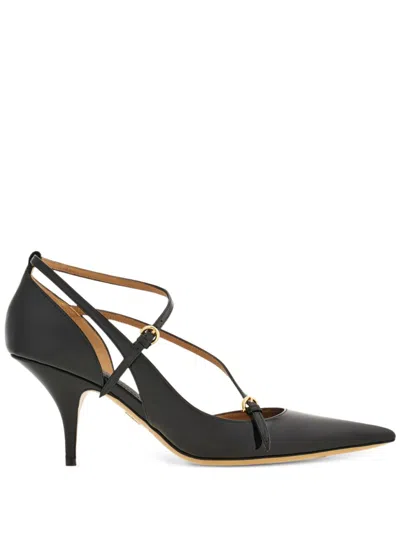 Ferragamo 70mm Leather Pumps In Black
