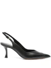 Ferragamo Egna 70 Leather Slingback Pumps In Black