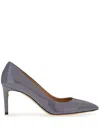 Ferragamo 70mm Pointed-toe Leather Pumps In Blue