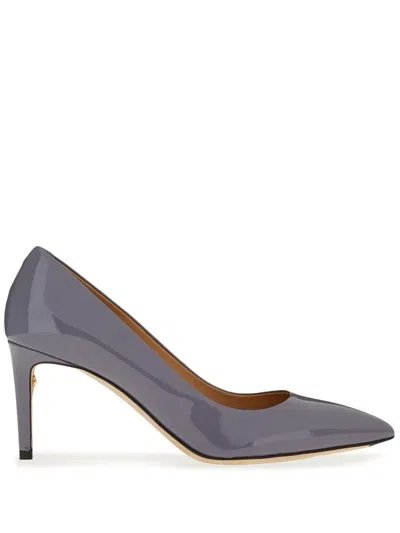 Ferragamo 70mm Pointed-toe Leather Pumps In Blue