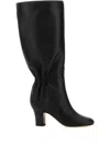 Ferragamo Knee-high Leather Jannette 70 Mid Heel Boots In Multi