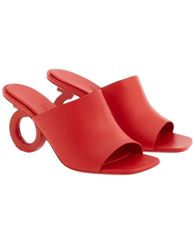 Ferragamo 70mm Sculpted Leather Slide In Red