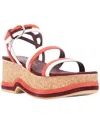 Ferragamo Mysen Bicolor Wedge Sandals In Multi