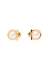 Ferragamo Gold-colored Earrings With Gancini Detail In Brass Woman In Gold/neutrals