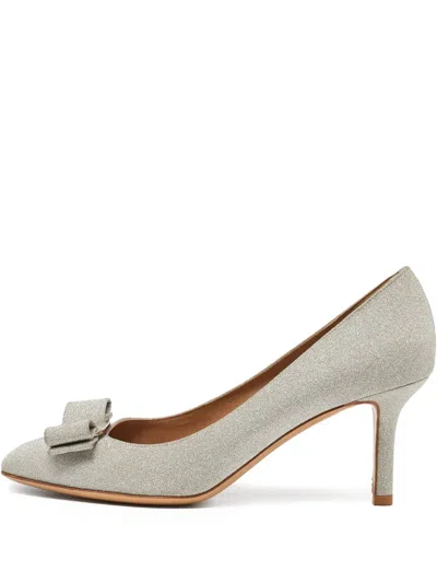 Pre-owned Ferragamo 80mm Glitter-embellished Pumps