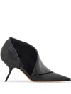 Ferragamo Black Pumps With Pointed Design And Side Opening Detail In Leather Woman