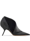Ferragamo Black Pumps With Pointed Design And Side Opening Detail In Leather Woman In Black