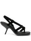 Ferragamo 85mm Velvet Sandals In Black