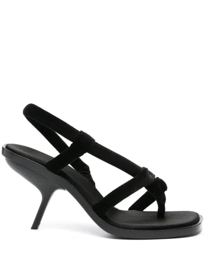 Ferragamo 85mm Velvet Sandals In Black