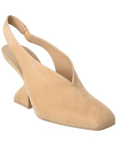 Ferragamo 88 Suede Slingback Pump In Neutral