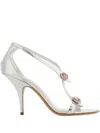 Ferragamo 90mm Crystal-embellished Sandals In Silver