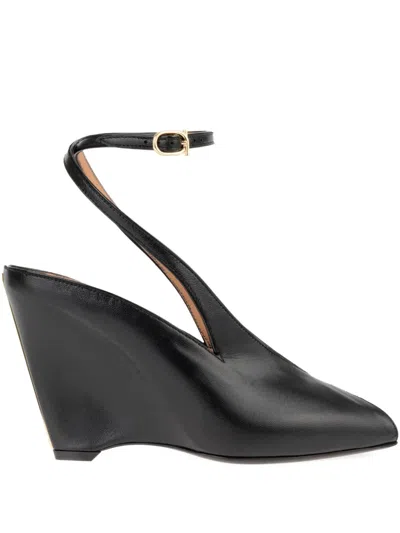 Ferragamo 90mm Leather Pumps In Black