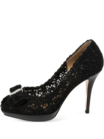 Pre-owned Ferragamo 90mm Mesh Pumps