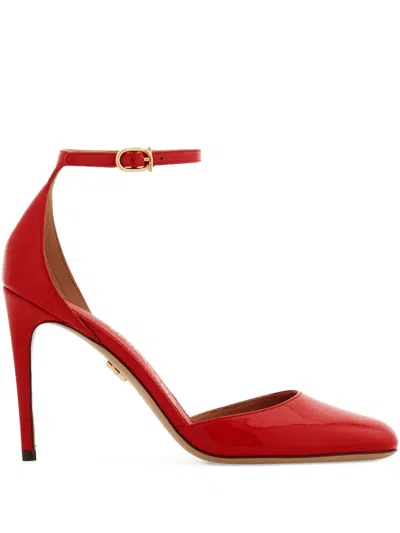 Ferragamo 90mm Patent-leather Pumps In Red
